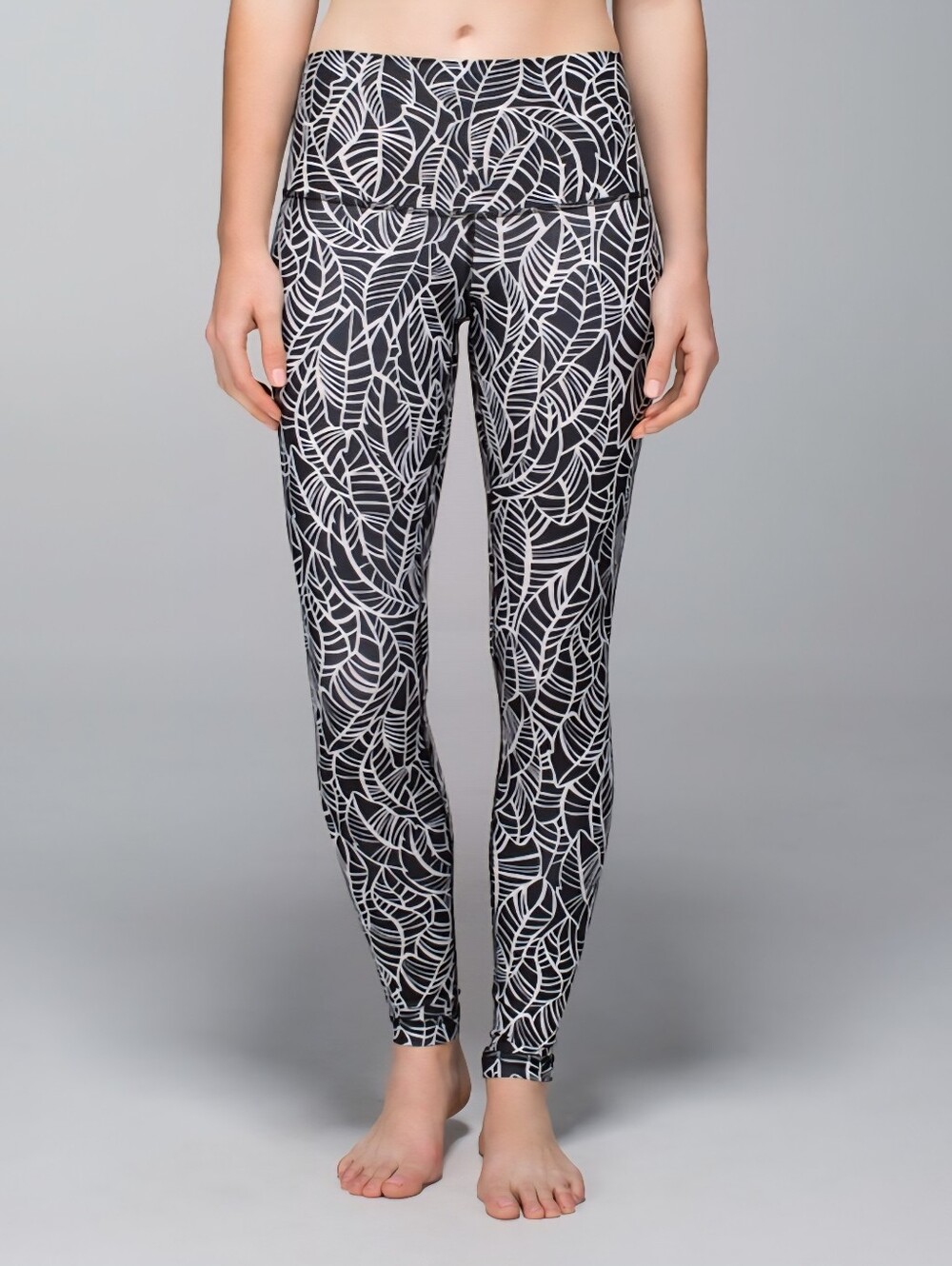 EUC Lululemon"WunderUnder Roll Down Tights"Pretty😍Palm🌿Black🖤Angel😇Wing🪽Sz8